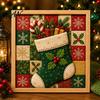 Handmade Santa Snowman Reindeer Crafts DIY Christmas Fabric Art Painting Kit, 3D Patchwork Wall Decor Making Creative Activity for Family Set