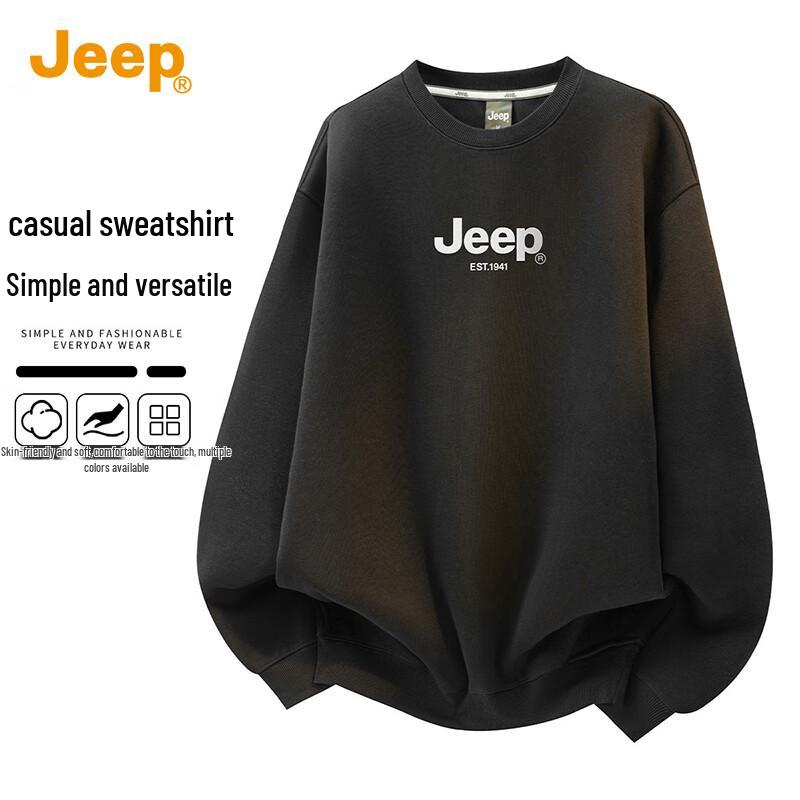 

JEEP Men s Autumn Winter Loose Fit Crew Neck Sweatshirt 2XL