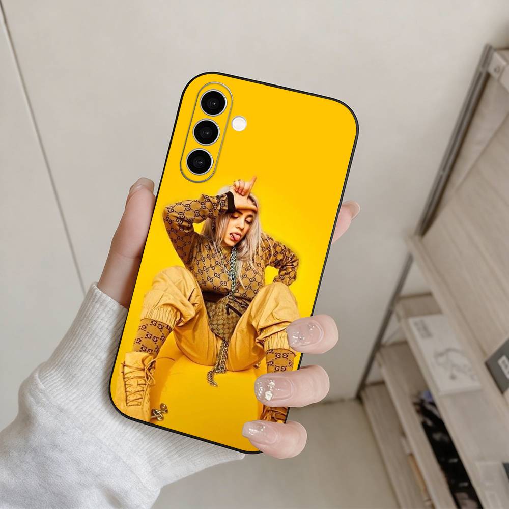 Singer B-Billie Eilish Phone Case For Samsung Galaxy A73,A72,A71,A70,A53,A52,A51,Others Soft Black Cover