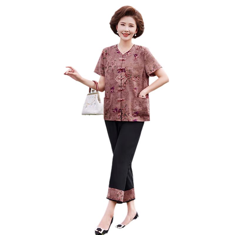 

Women s Embroidered Summer Shirt and Pants Set XL
