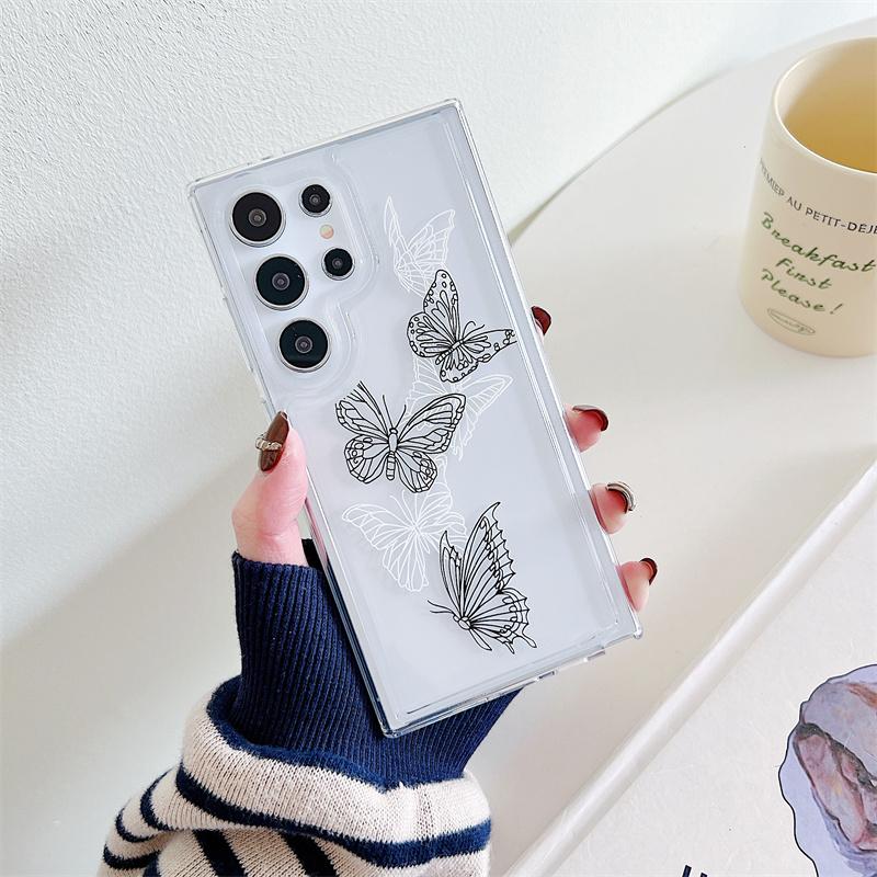 Butterfly Clear Case For Samsung Galaxy A15 A35 A55 A25 A54 A14 A24 A34 A13 A53 A23 A33 A73 A52 A32 A72 Soft TPU Back Cover