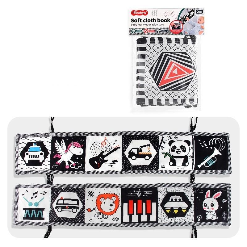 Double-sided Colorful Black And White Cloth Book For Babies With Cognitive Shape Animals