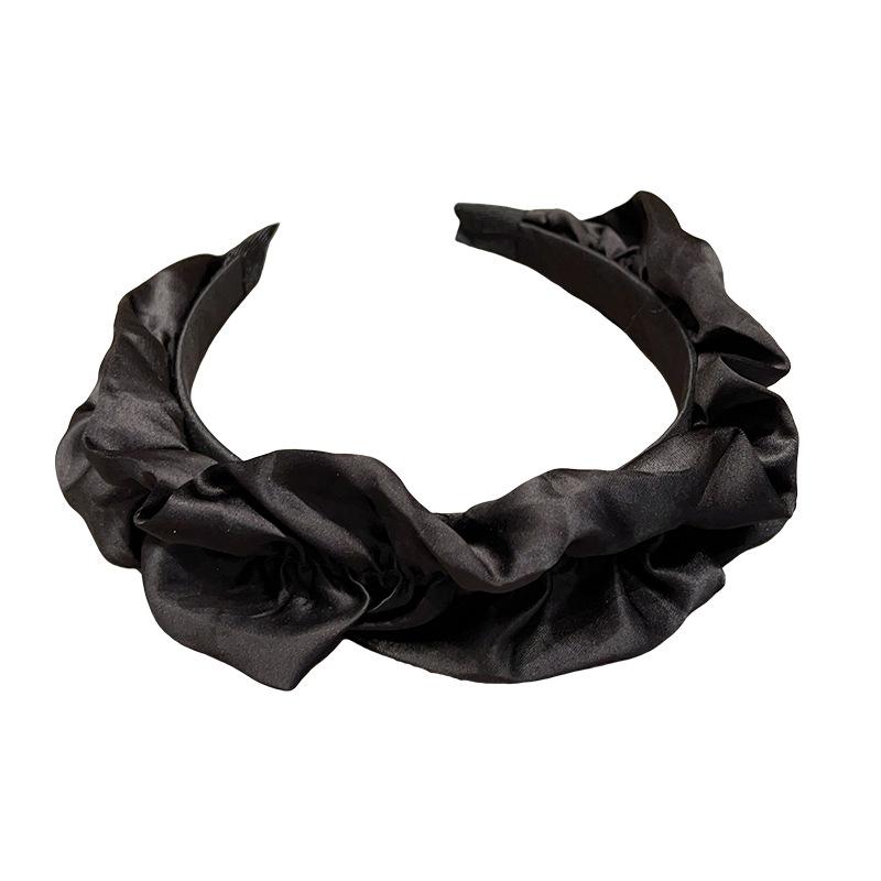 Jednoduchá černá čelenka Šperkařský materiál Látka Dívka Ženy Čelenka Polotovar Pevné Vlasové doplňky Obruč Pokrývka hlavy