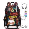 Camouflage Backpack Student Bookbag Multifunctional USB Charging Football Star Print Travel Daypack Lightweight Casual Men's Backpack