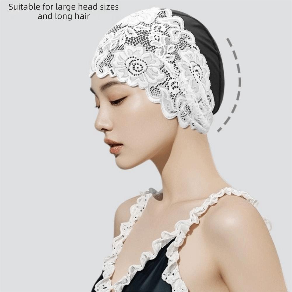 Long Hair Lace Swimming Cap Waterproof Bathing Cap Fashion Women Swim Cap Swim Pool