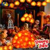 1-10PCS Day of the Dead Marigold LED Garland Artificial Flower String Lights for Halloween Party Dia de los Muertos Decoration