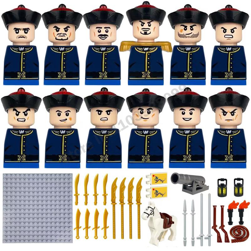 Medieval Military Building Blocks Roman Officer Soldier Knight Imperial Army Head Of State Elf Hunter Lion King War Horse Brick