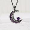 New Black Moon Heart Zircon Flower Pendant Necklace Unique Fashion Personality Versatile New Gothic Couple Jewelry Gift