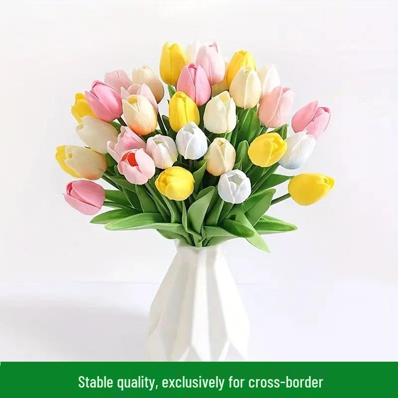 Hoge Kwaliteit PU Tulp Kunstbloemen voor Huis, Hotel, Bruiloft en Fotografie Props - Realistische en Elegante Decoratie