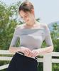 ZEROSTREET [3 Colors] Romantic Solid Off-Shoulder Knit