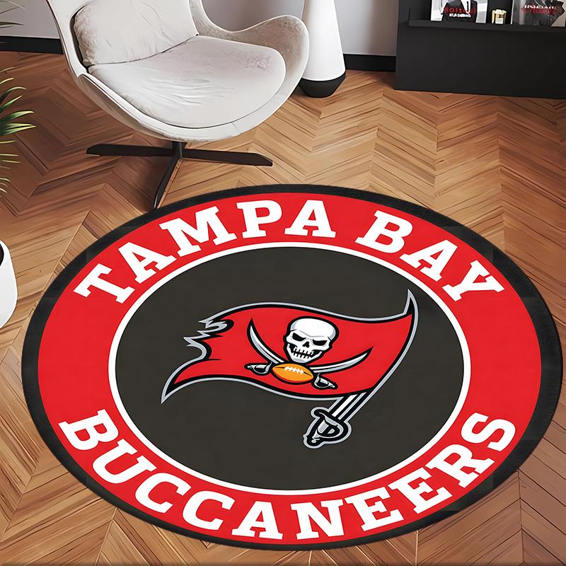 Tampa Bay Buccaneers (1) Round Office Rug Decorative Floor Rug for Office Bedroom Living Room and Home Space