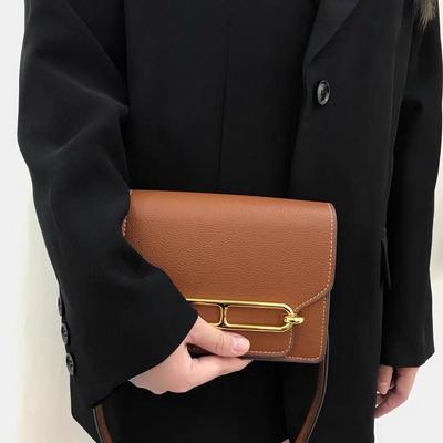 Pig Nose Bag 2026 New Goat Pattern Cowhide Shoulder Messenger Bag Versatile Small Square Bag Genuine Leather Women's Bag