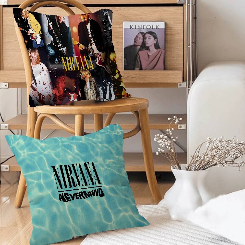 A-N-Nirvana-Rock Band Pillow Cover Sofa Cushion Cover Home Room Decoration Children Gift