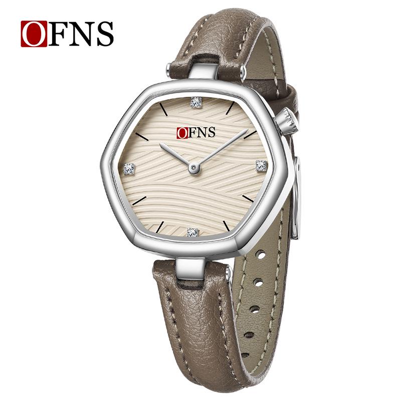 OFNS Hexagonal Quartz Waterproof Fashion Watch