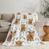 Hochlandkuh-Print Decke und Überwürfe Niedliches Bauernhoftier Kuh Geschenke Weiche Warme Bettwäsche Decke für Mädchen Kinder Erwachsene Sofa Reise