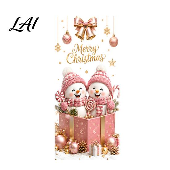 Home Holiday Decoration Christmas Window Clings Cute Snowman Santa Penguin Reindeer Stickers for Removable Festive Wall Art Glass Reusable