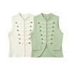 Womens 2026 Chinese Style Button Vest Fresh Layering Waistcoat