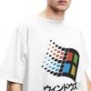 Windows 95 Japanisches Katakana Retro Logo T-Shirt Harajuku T-Shirts Kurzarm Vintage T-Shirt Sommer Baumwolle Übergroße Kleidung