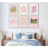 6Pcs Christian Wall Art Pink Bible Verse Canvas Bow Paintings Cute Preppy Posters Coquette Aesthetic Prints Trendy Scripture Jesus Picture Wall Decor