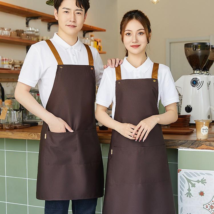 Custom Logo Waterproof Canvas Waist Apron for Manicure, Coffee Bar, Catering