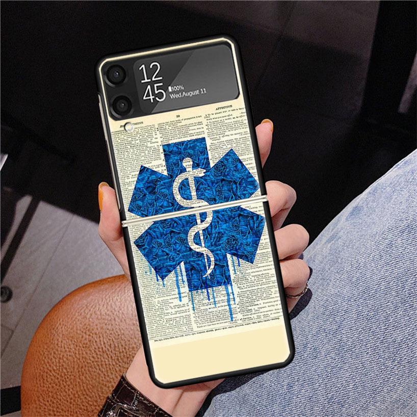EMT EMS Medical Rescue Phone Case For Samsung Z Flip 7 6 5 4 3 Galaxy ZFlip7 ZFlip6 ZFlip5 ZFlip4 ZFlip3 5G Print Cover