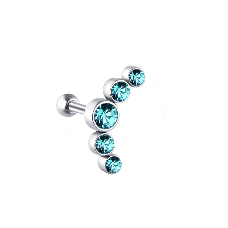 1,2 mm Fünf-Diamanten Edelstahl Ohrknochen Nagel – Umweltfreundliches Design