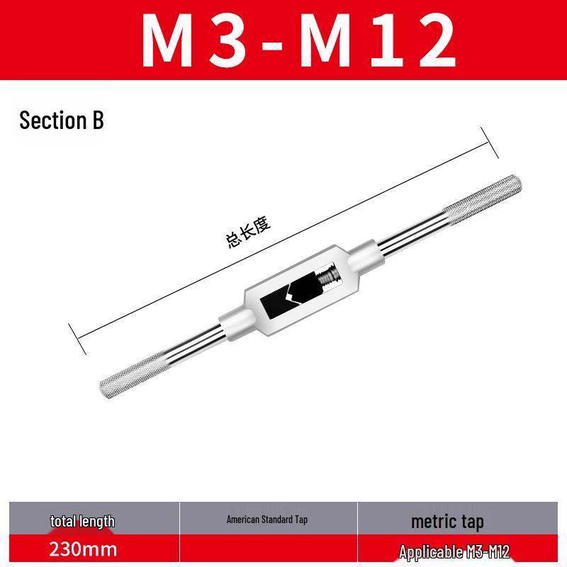 Feingewinde Handgewindebohrer M8-M20 Satz (5 Stücke)