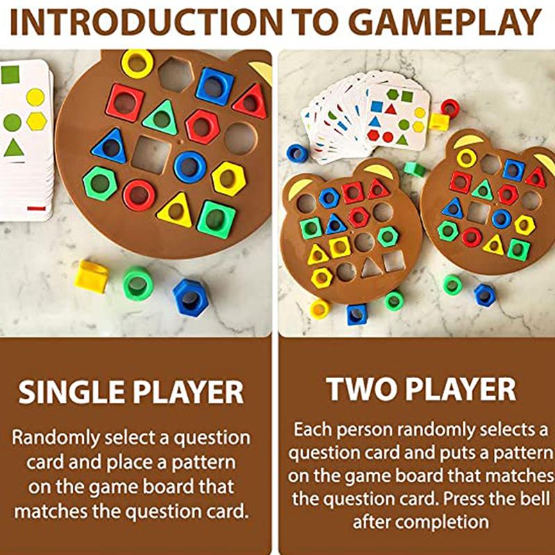 Children Puzzles Geometric Shape Quick Matching Boardpuzzles Learning Games Toy