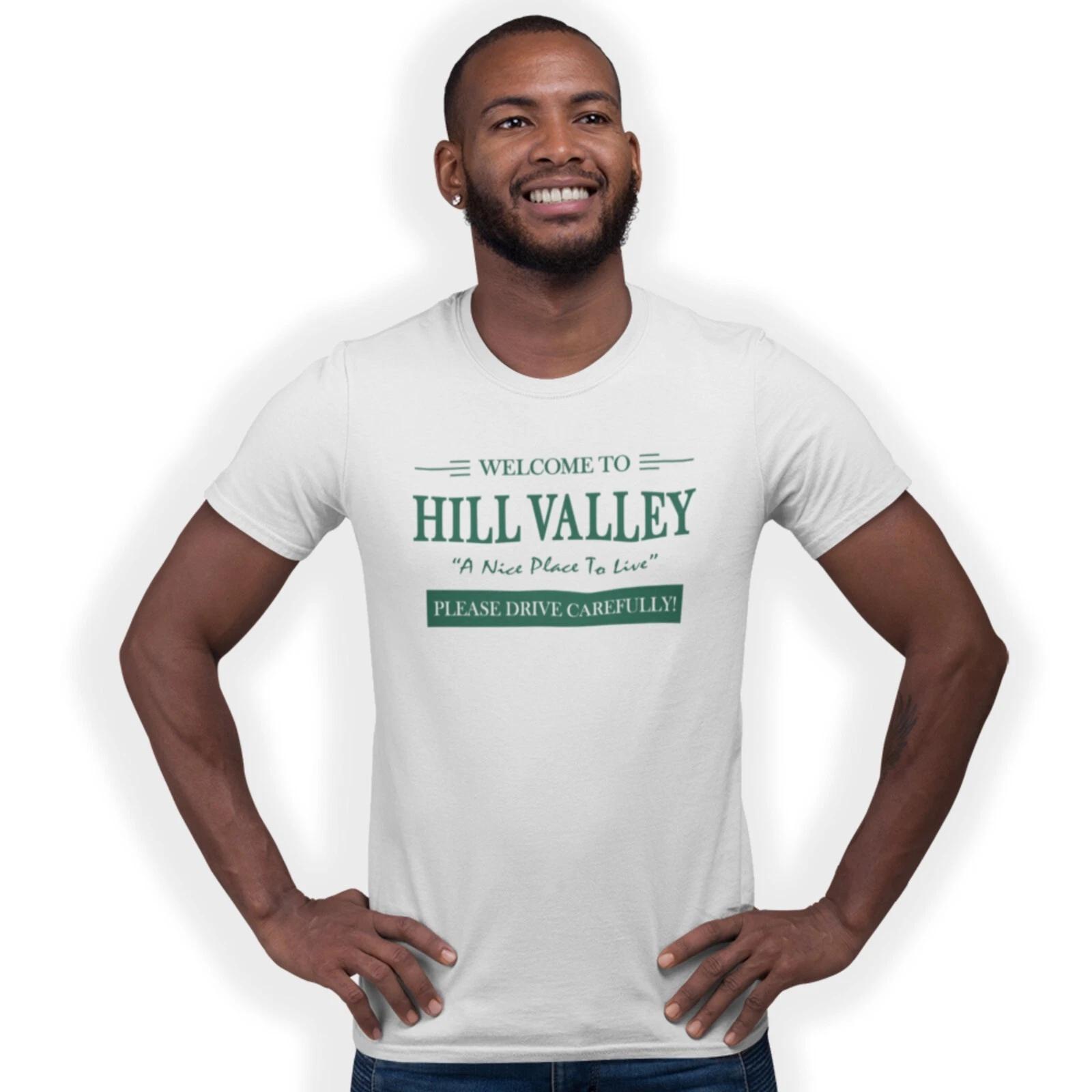 Welcome To Hill Valley Sign T-shirt Back To The Future Sign Movie Prop 3XL