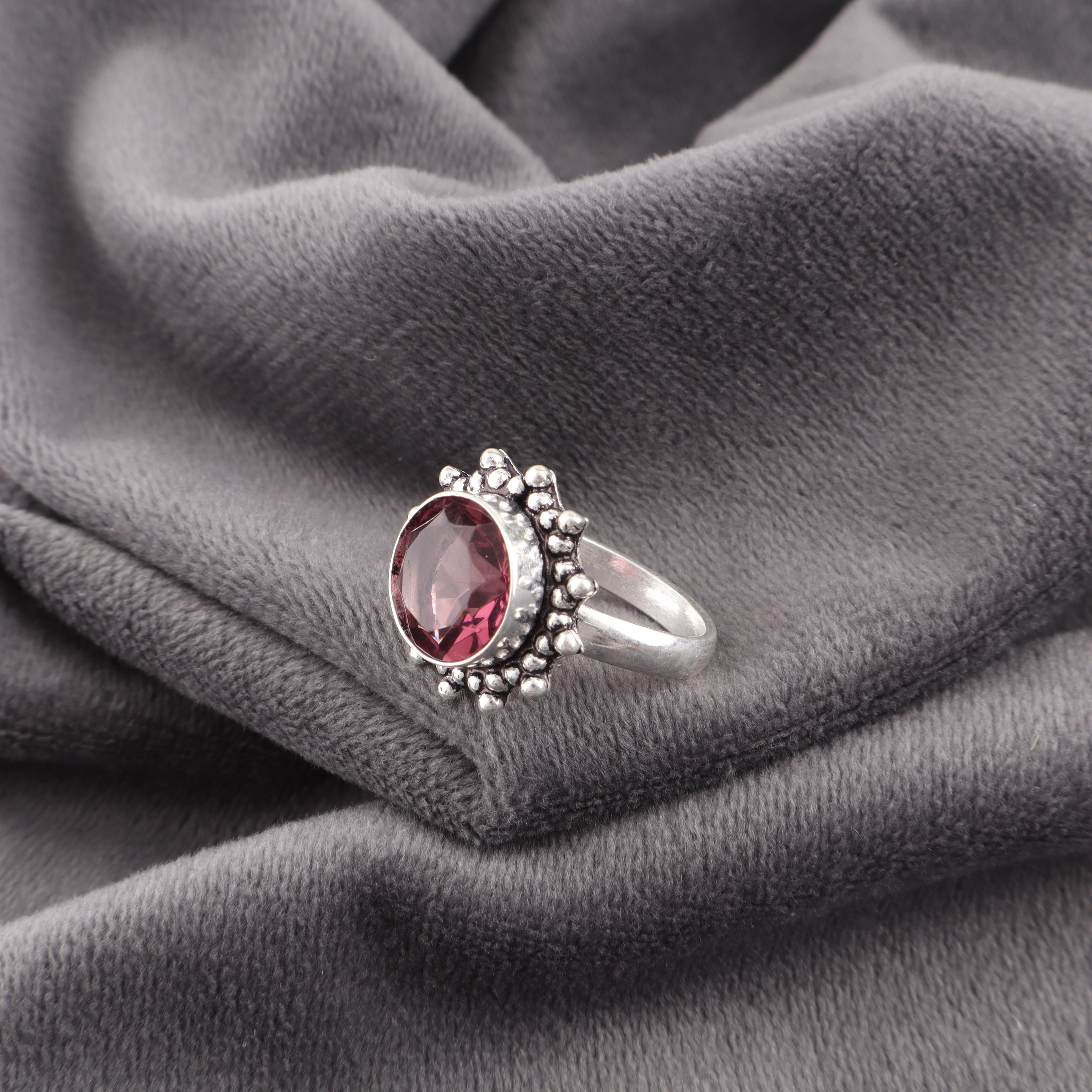 

Ювелирные изделия с родолитом, Ювелирные изделия из серебра ручной работы, Кольцо из стерлингового серебра 925 пробы, Великолепное серебряное кольцо для свадебного подарка 12 розовый