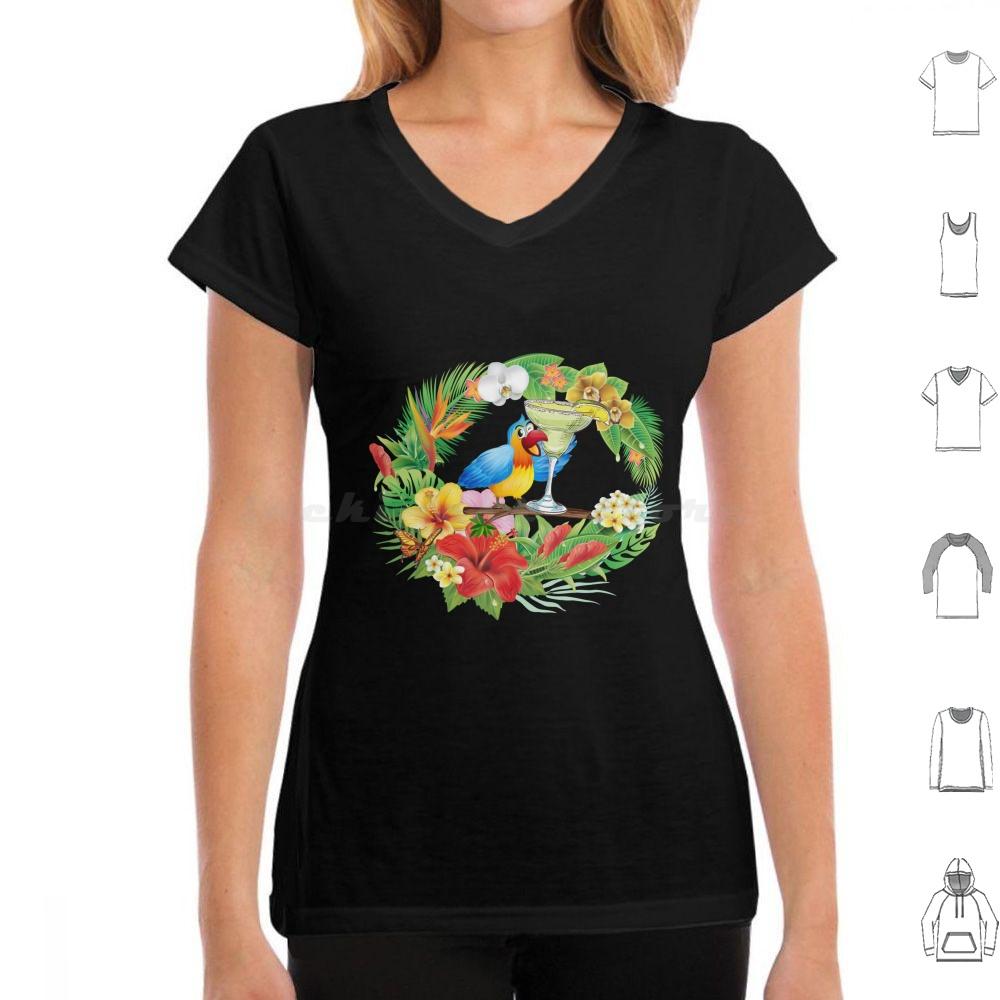 Parrot With A Margarita T Shirt Men Women Kids 6xl Parrothead Buffett Shark Tropical Volcano Parrot Margaritaville Beach