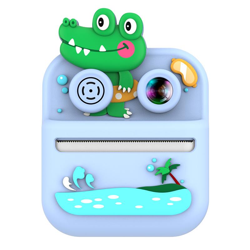 Kids Mini  Camera - Instant Print, HD Photo & Video Recording, Portable Digital Camera for Children, Cross-Border blue dinosaur