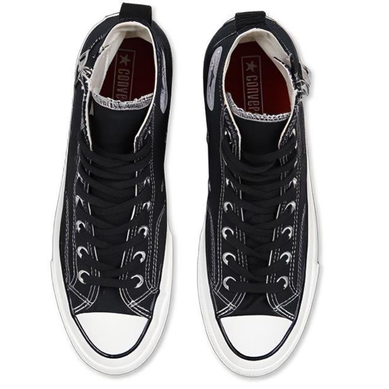 Converse 1970s RiRi Zipper RiRi Side Zipper Vintage Casual Non-Slip Abrasion Resistant High-Top Board Shoes Unisex Black