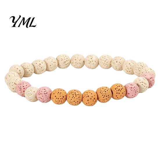 Lightweight Comfortable Wrist Jewelry Obsidian Stone Bracelet for Men Women, Colorful Rock Beads Boho Style Beaded Decor Stackable Stretch Bracelet,