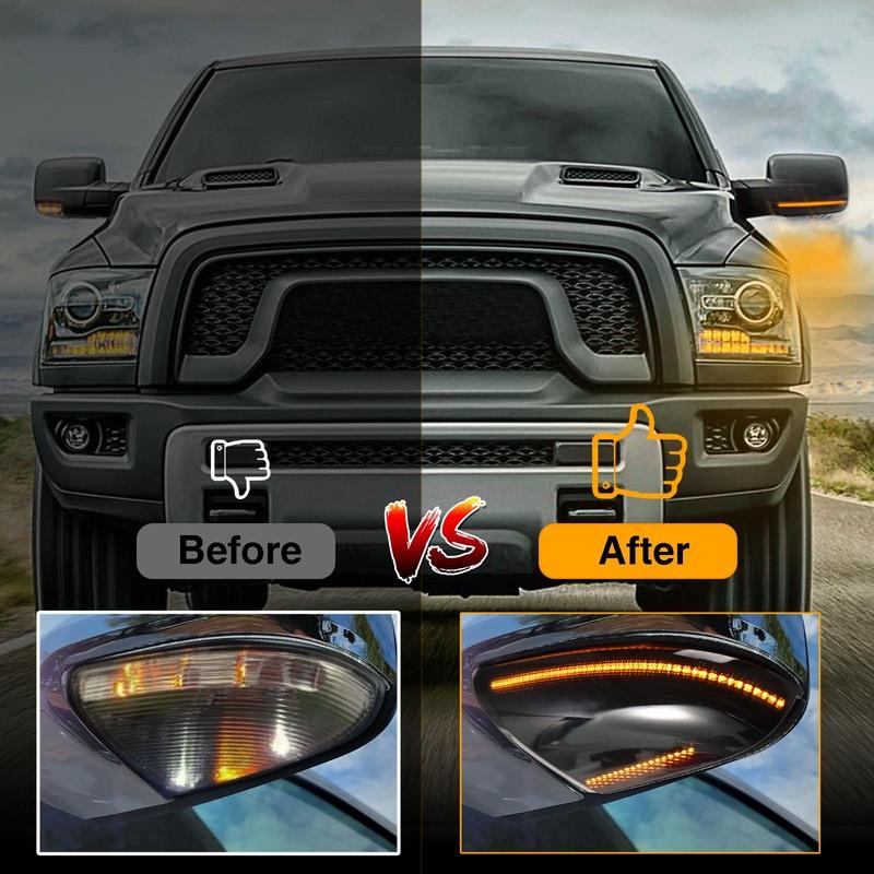 Für Ram 1500 2500 3500 2009- Classic Seitenspiegel Leuchten Switchback Weiß Bernstein Blinker Leuchten Pfützenleuchte Leuchten Baugruppe