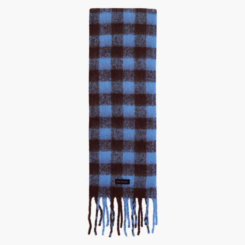 

pink PINEAPPLE WINTER BREEZE CHECK MUFFLER_BLUE BLUE_FREE