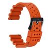 WOCCI 22mm Fluorocarbon Rubber Watch Strap with FKM Silicone Band and EasyClick Orange/Black Buckle