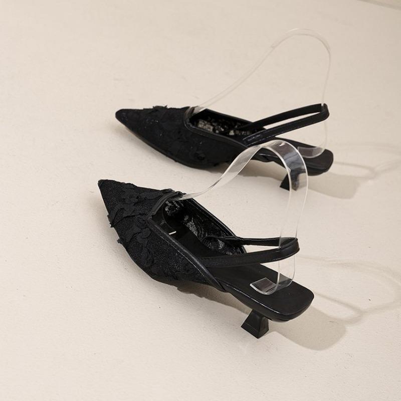 

Баотоу с открытой пяткой, прохладные шлепанцы, женские, новые, летние, для улицы, темпераментные, под юбку, на высоком каблуке, универсальные, повседневные женские туфли 35 чёрный