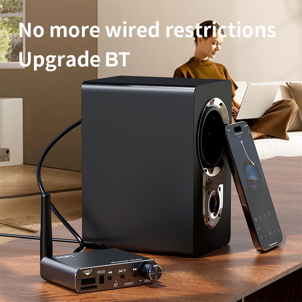 BT 5.4 Audio Receiver 3.5mm AUX Wireless Stereo Music Adapter Support U-Disk Playback TF Card Music Receiver for TV Car Speaker