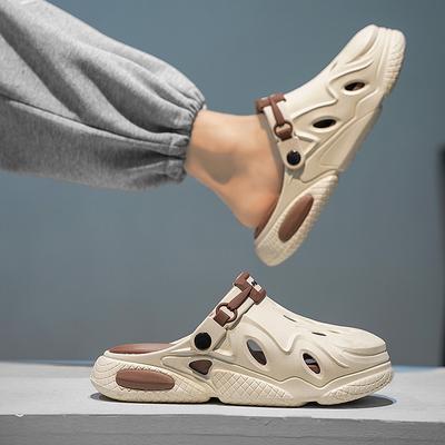 Sommer Strand Herren Sandalen Atmungsaktive Herren Freizeitschuhe Lochschuhe Leichte Clogs Haus Garten Outdoor Männliche Flache Hausschuhe Große Größe 38-47