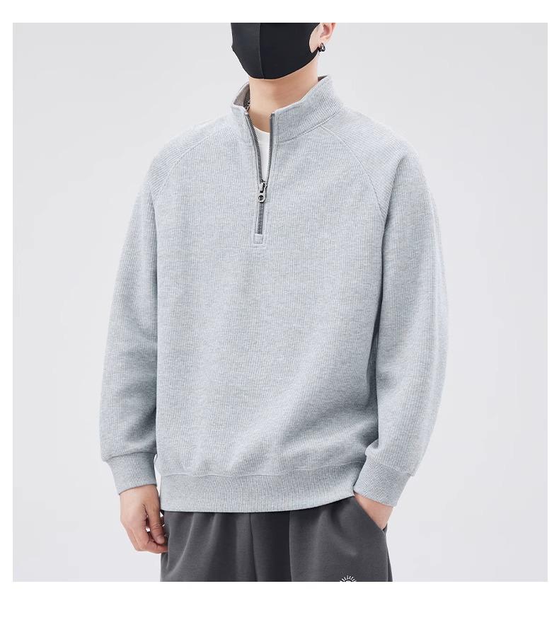 Men's Trendy Half-Zip Hoodie, Stand Collar Pullover for Spring, Autumn, Winter 2025