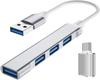 USB USB Smartphone USB Converter Compatible with Mac Chrome and Other Remote and More 4-in-1 3.0 Hub, High-Speed Expansion, Lightweight,
