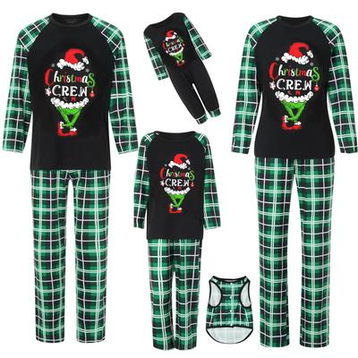 Print Cute Family Set Pajamas, Home Clothes, Family Set Long Sleeve Top Pants Set