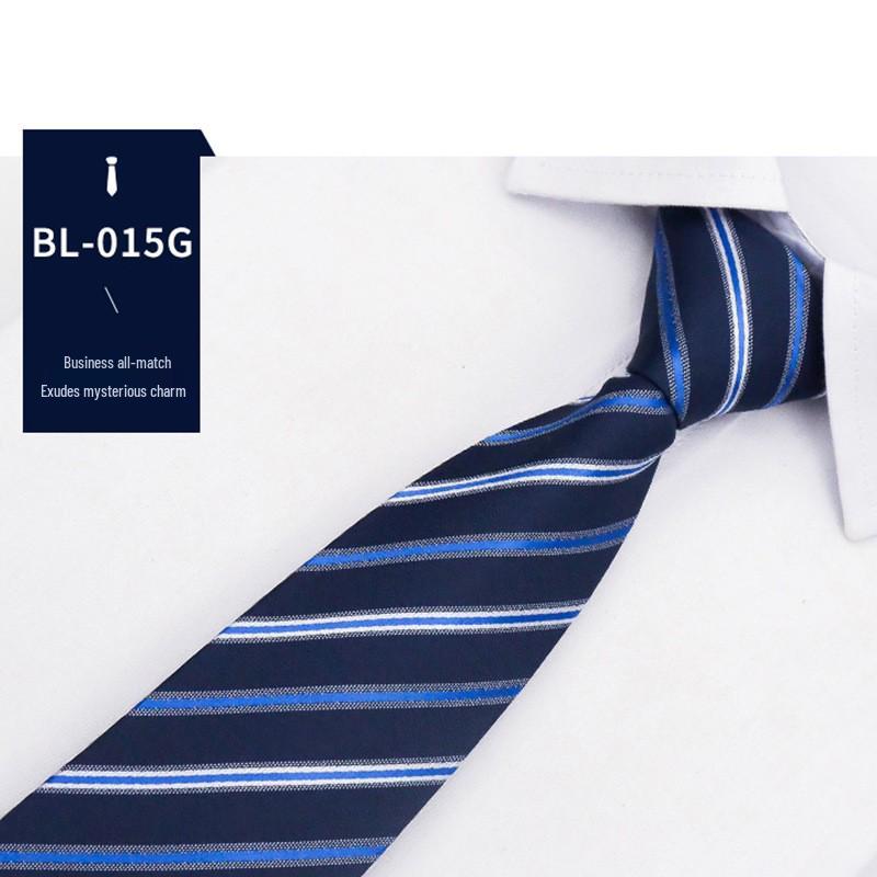 Men's Easy Pull Blue Striped Business Tie