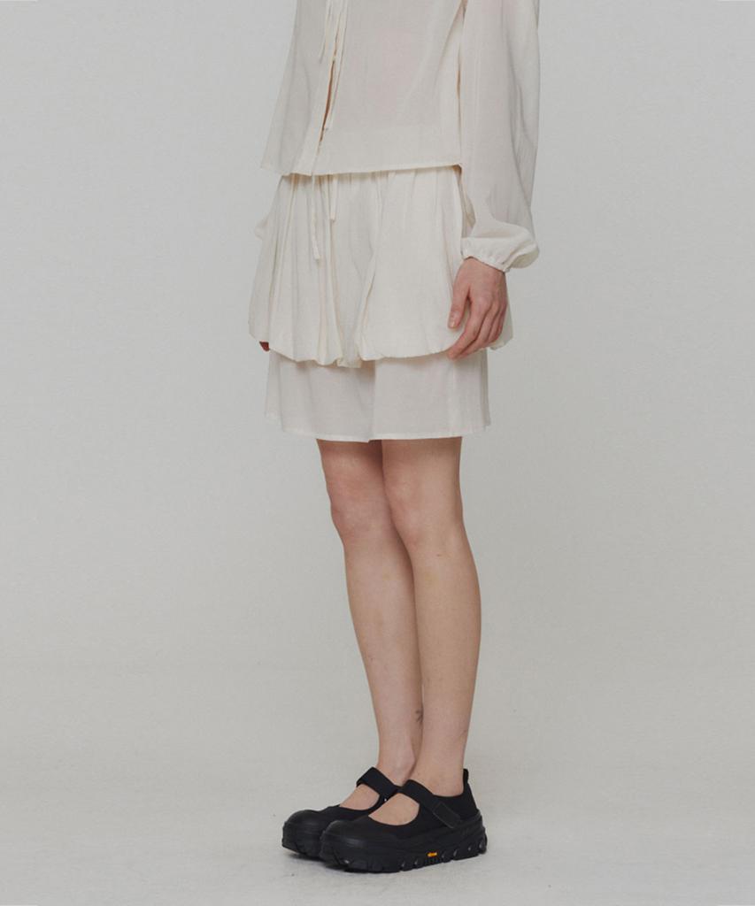 Amomento Sheer Layered Skirt_Ivory