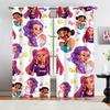 2pcs Kpop Anime Girls Curtains Cute Idol Group Print Blackout Curtains Orange Background Window Drapes For Teens Bedroom Dec