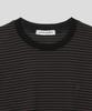 SLOW RECORD HOUSE Striped Short Sleeve T-Shirt_Brown