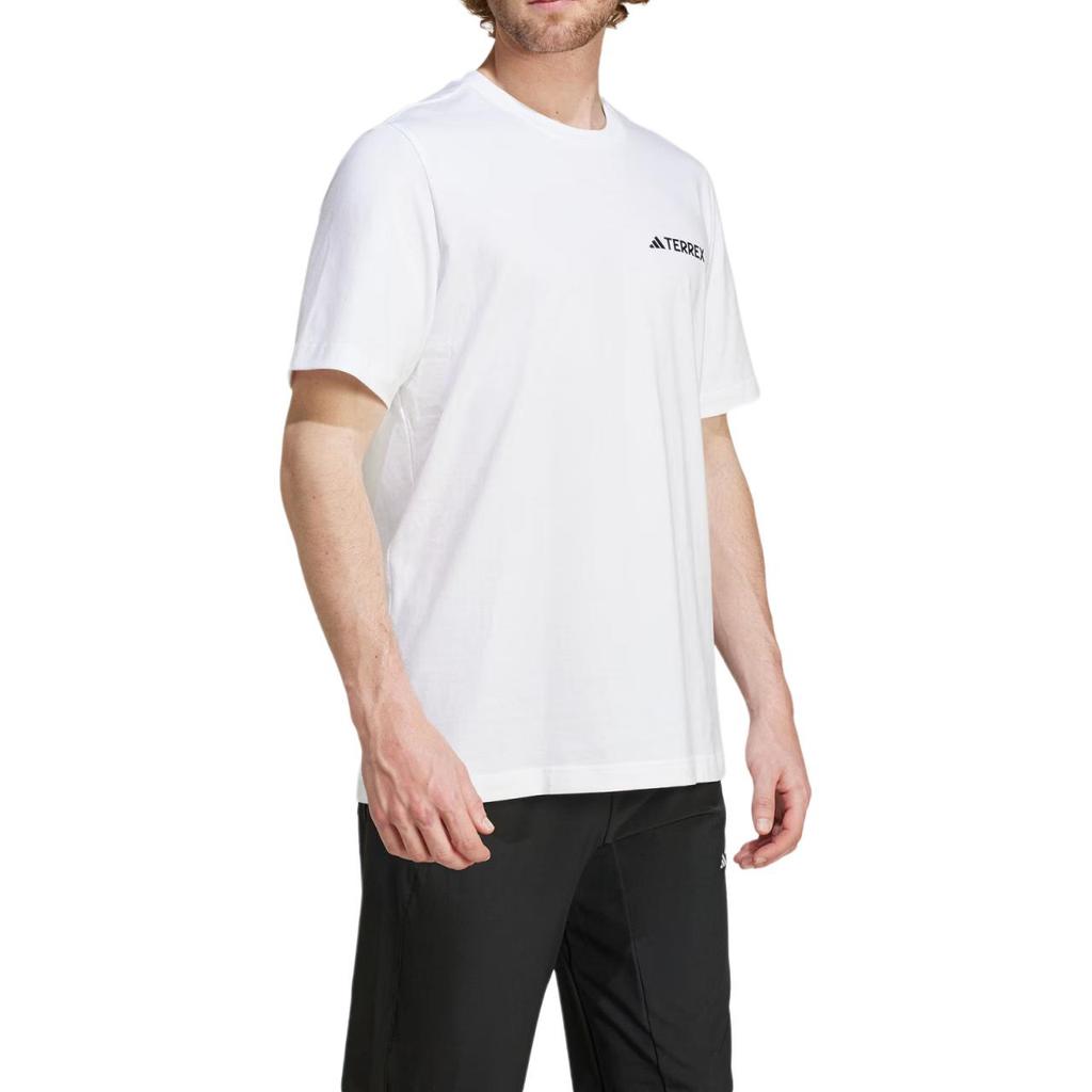Adidas Graphic T-Shirt Printed Sports Short Sleeve Round Neck Men Tops White IZ0465