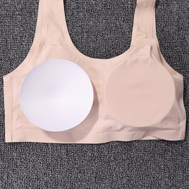 Large breasts and small seamless underwear women's thin summer thin anti-sagging no steel ring sports sleep vest bra