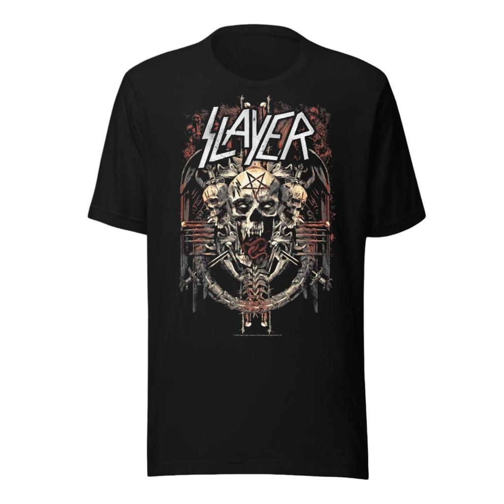 Slayer Sos Crucifixion Pattern Printed Unisex TShirt Casual Street Style Cotton TShirt Suitable For Metal Enthusiasts